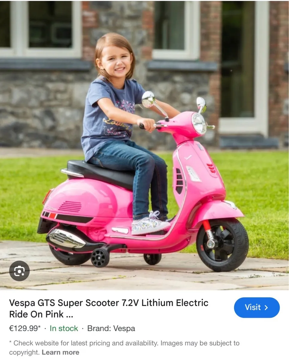 Electric kids pink Vespa - Image 1