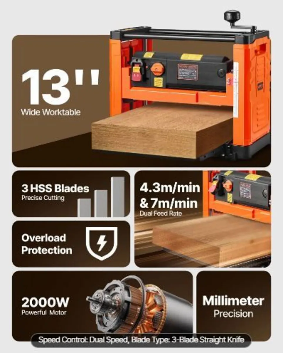 Thickness Planer, Two Speed, 330 mm - Image 3