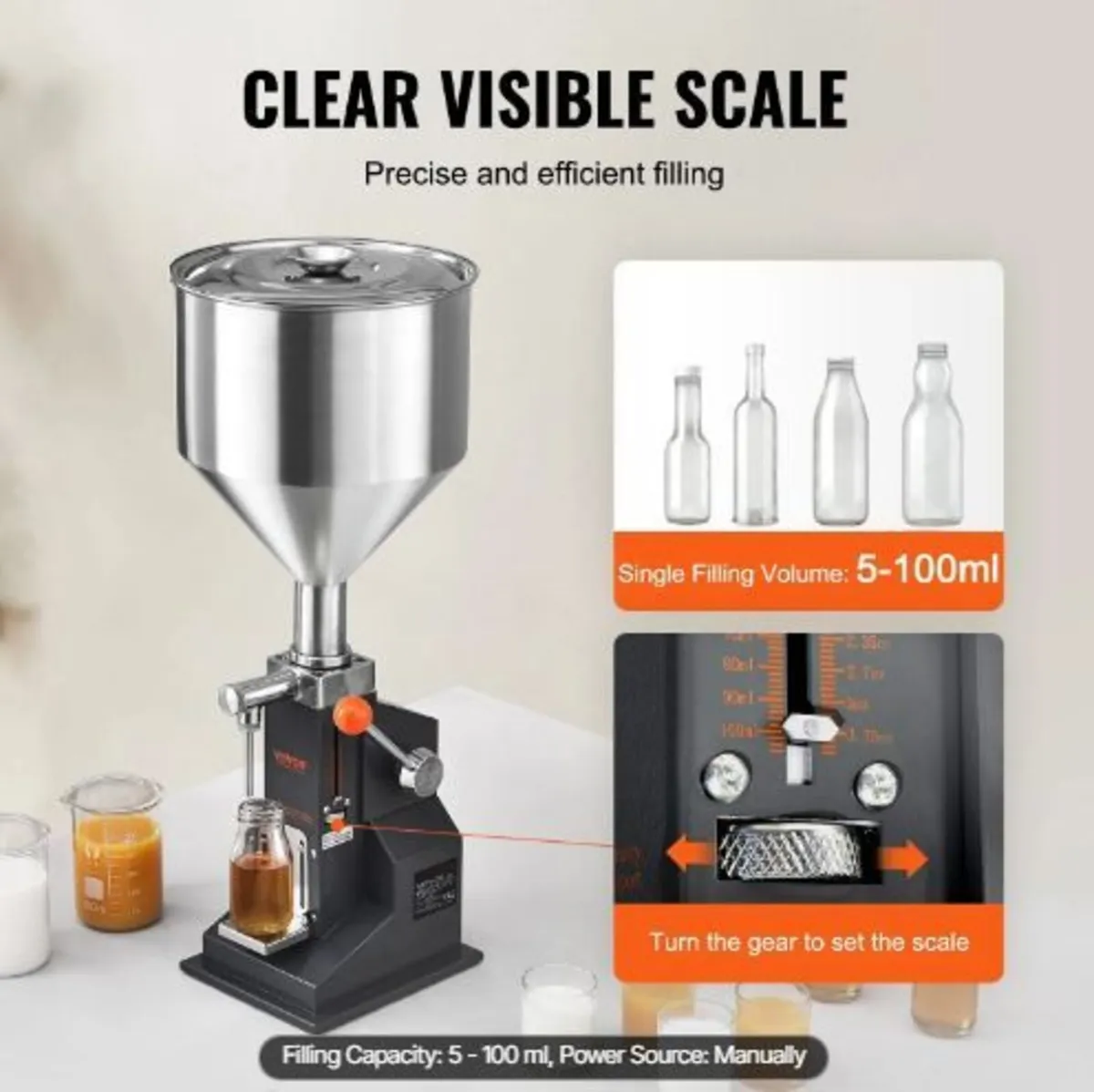 Manual Paste Liquid Filling Machine, 5-100ml - Image 2