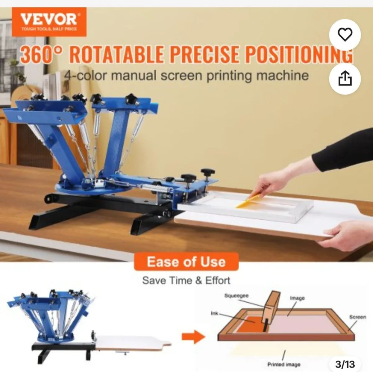 VEVOR Screen Printing Machine, 4 Color 1 Station - Image 4