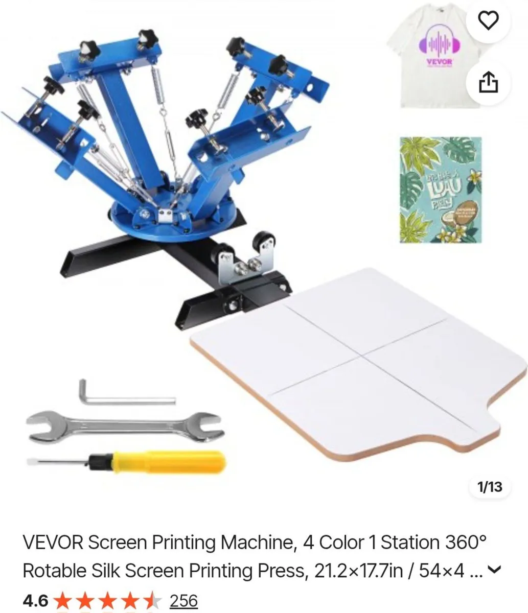 VEVOR Screen Printing Machine, 4 Color 1 Station - Image 1