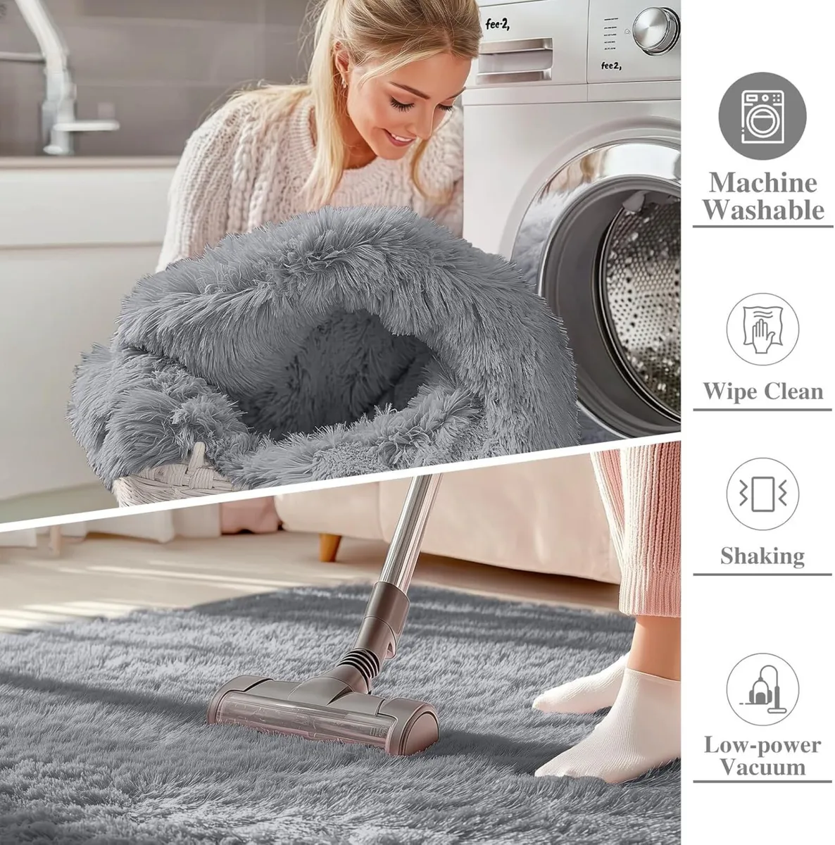 Fluffy Shaggy Rugs Living Room Large Anti Slip - Image 3
