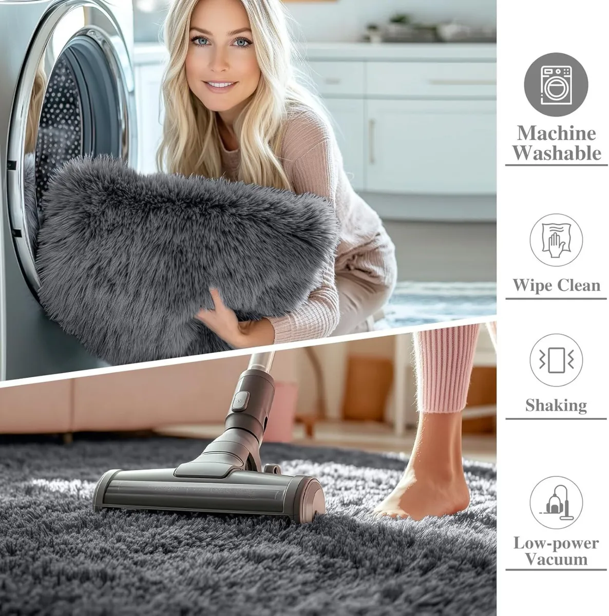 Fluffy Shaggy Rugs Living Room Large Anti Slip - Image 3