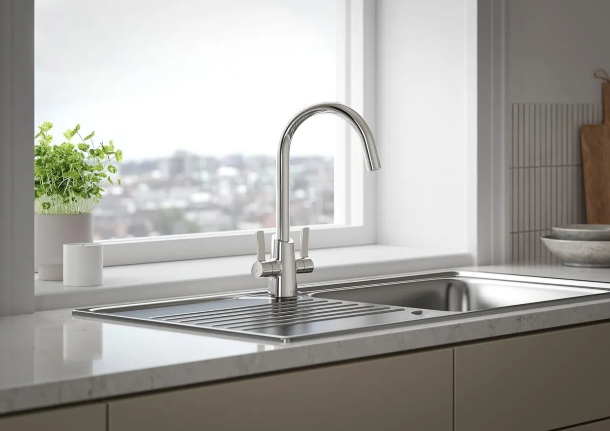 Acorn Kitchen Tap - Swivel spout Two Lever - Image 2