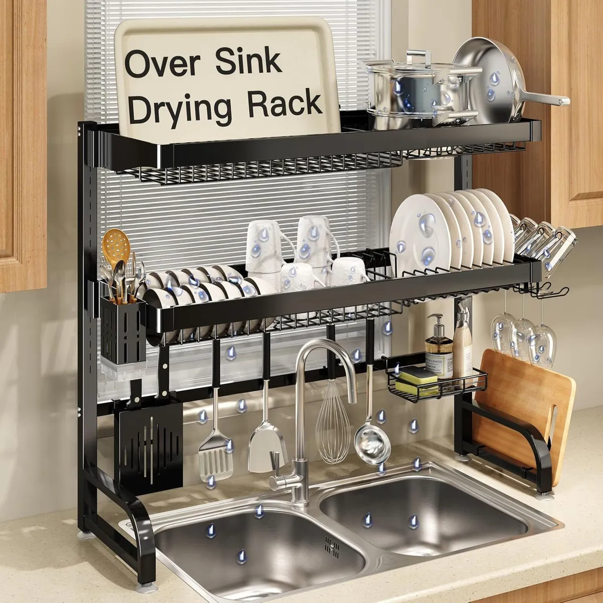 Over Sink Dish Drainer Drying Rack Stainless - Image 1