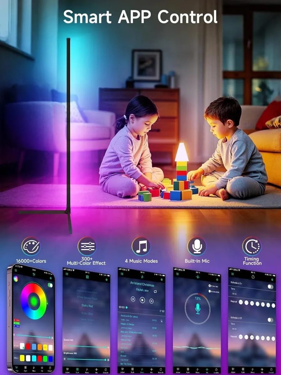 LED Floor Lamp RGB Modern Corner with 16 Million - Image 3