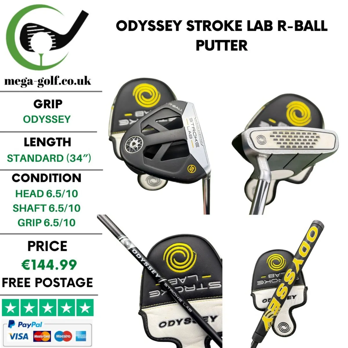 Odyssey Stroke Lab R-Ball Putter / 34" - Image 1