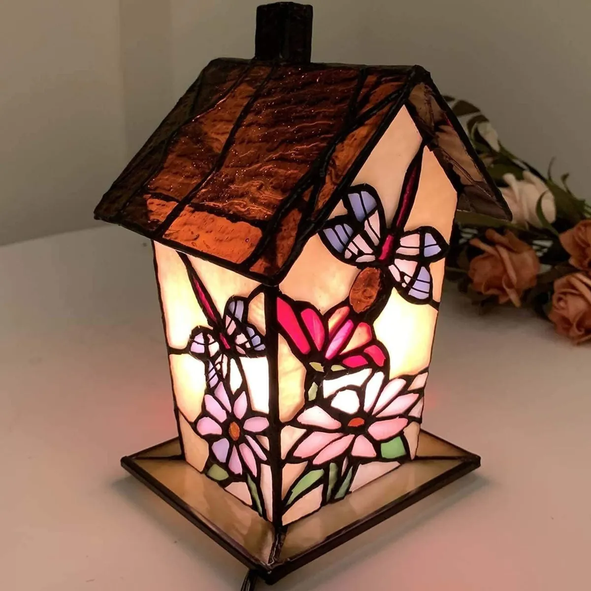 L30782 Birdhouse Tiffany Style Stained Glass - Image 4