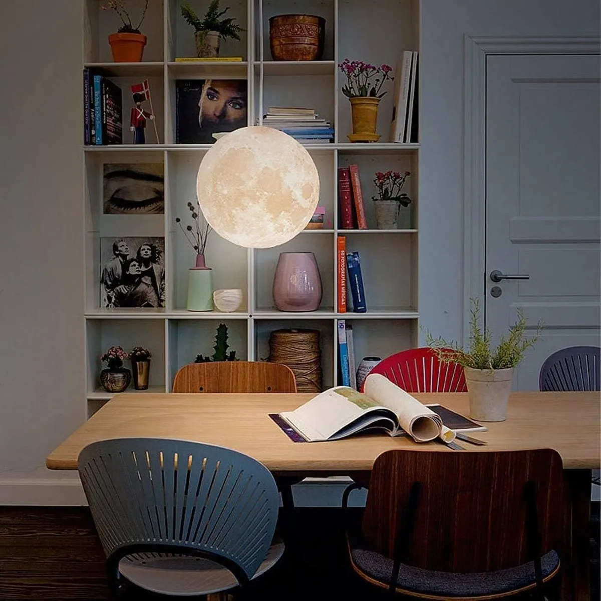 Moon Pendant Light with 3D White PLA Lampshade - Image 3