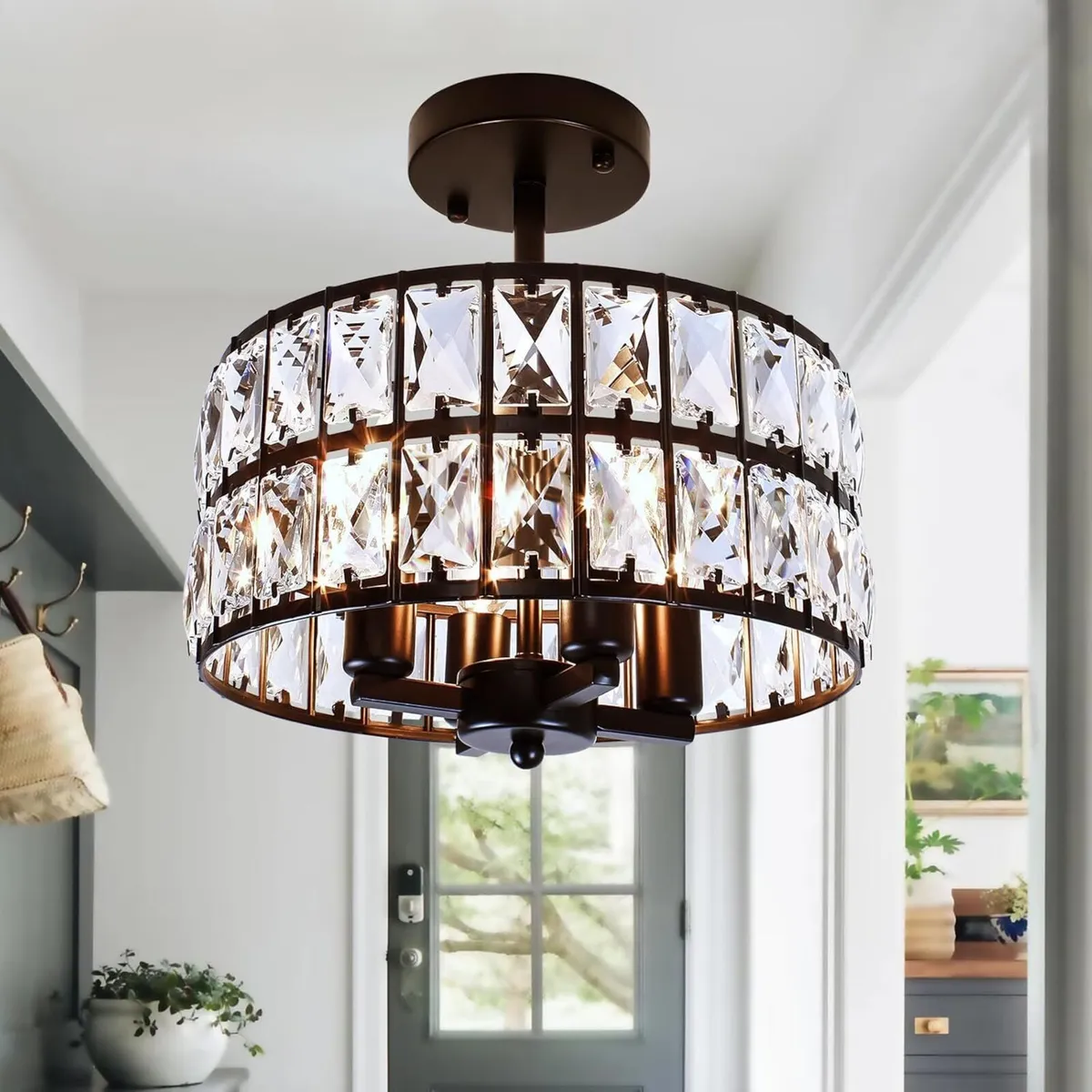 4-Light Crystal Chandeliers Ceiling Lights Living - Image 1