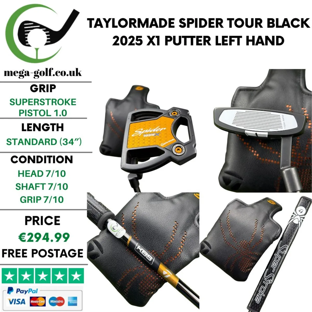 Taylormade Spider Tour Black 2025 X1 Putter / 34'' - Image 1
