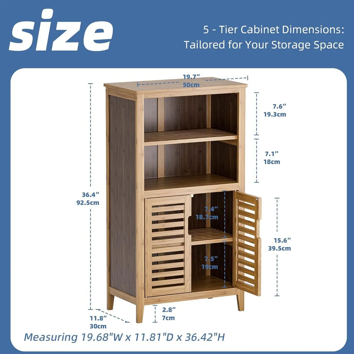 Bathroom Storage Cabinet Floor Standing Utility - Image 3
