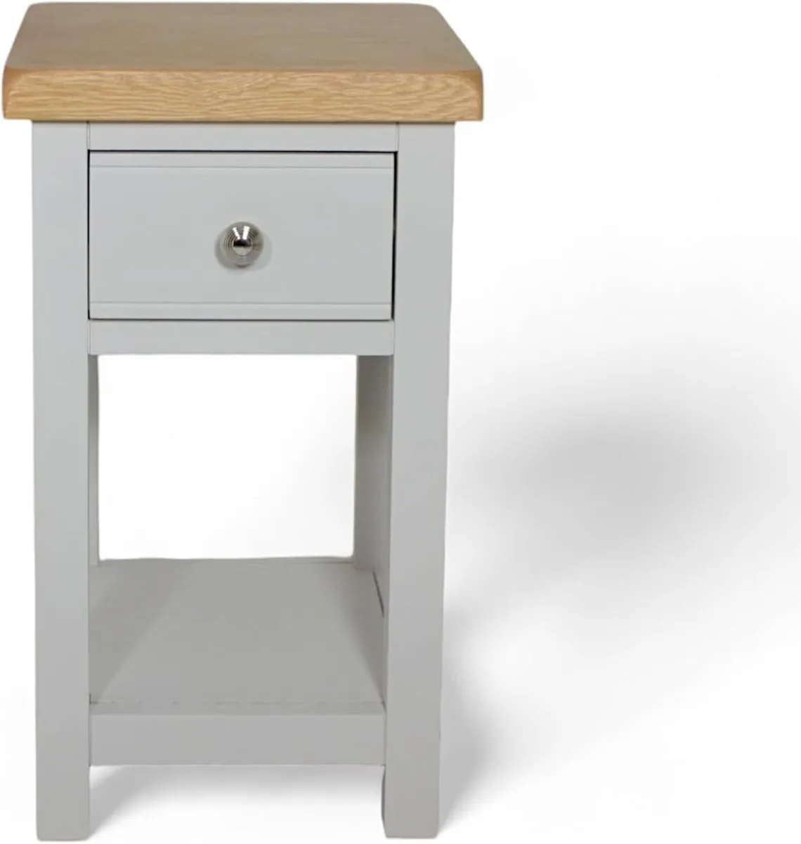 urniture White Bedside Table Solid Real Oak Top - Image 4