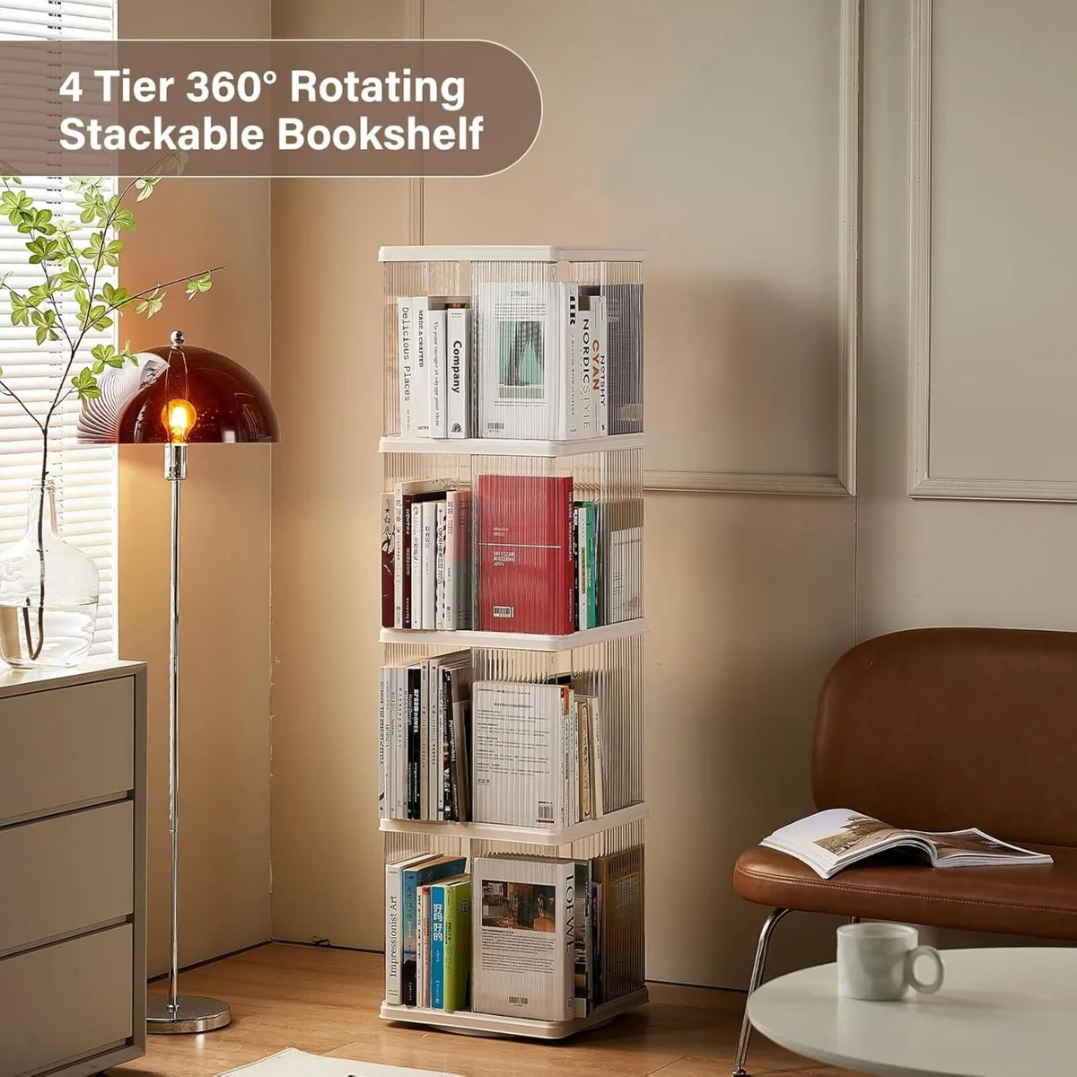 Rotating Bookshelf Small Corner for Space 360 - Image 3