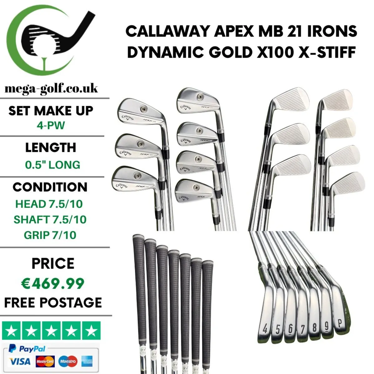 Callaway Apex MB 21 Irons / 4-Pw / X-Stiff - Image 1