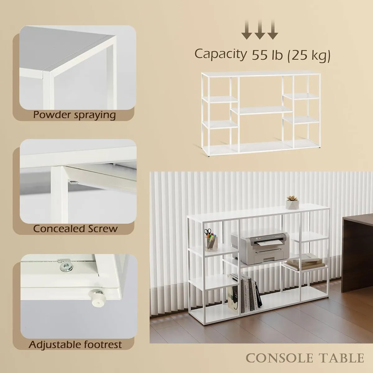 120cm Long Sofa Console Table Narrow Modern - Image 4