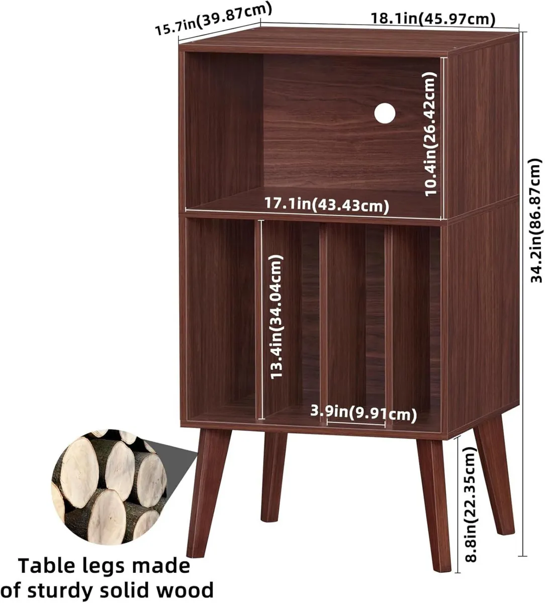 Record Player Stand Turntable Hold Up To 160 - Image 3