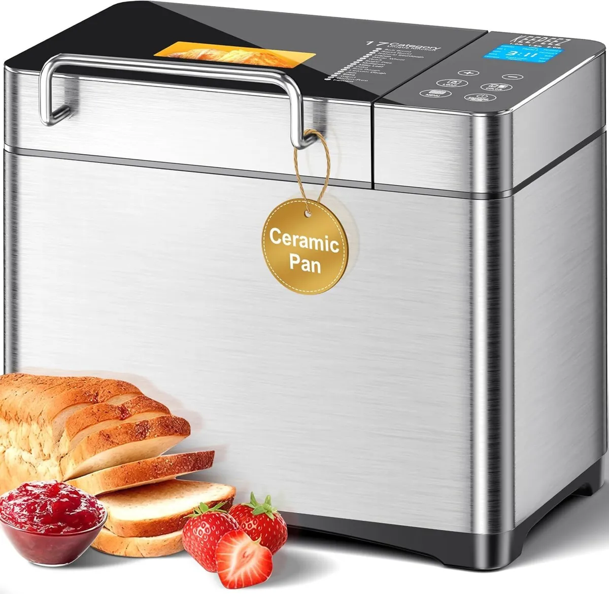 2.2LB Automatic Bread Maker Ceramic Pan 17-in-1 - Image 1