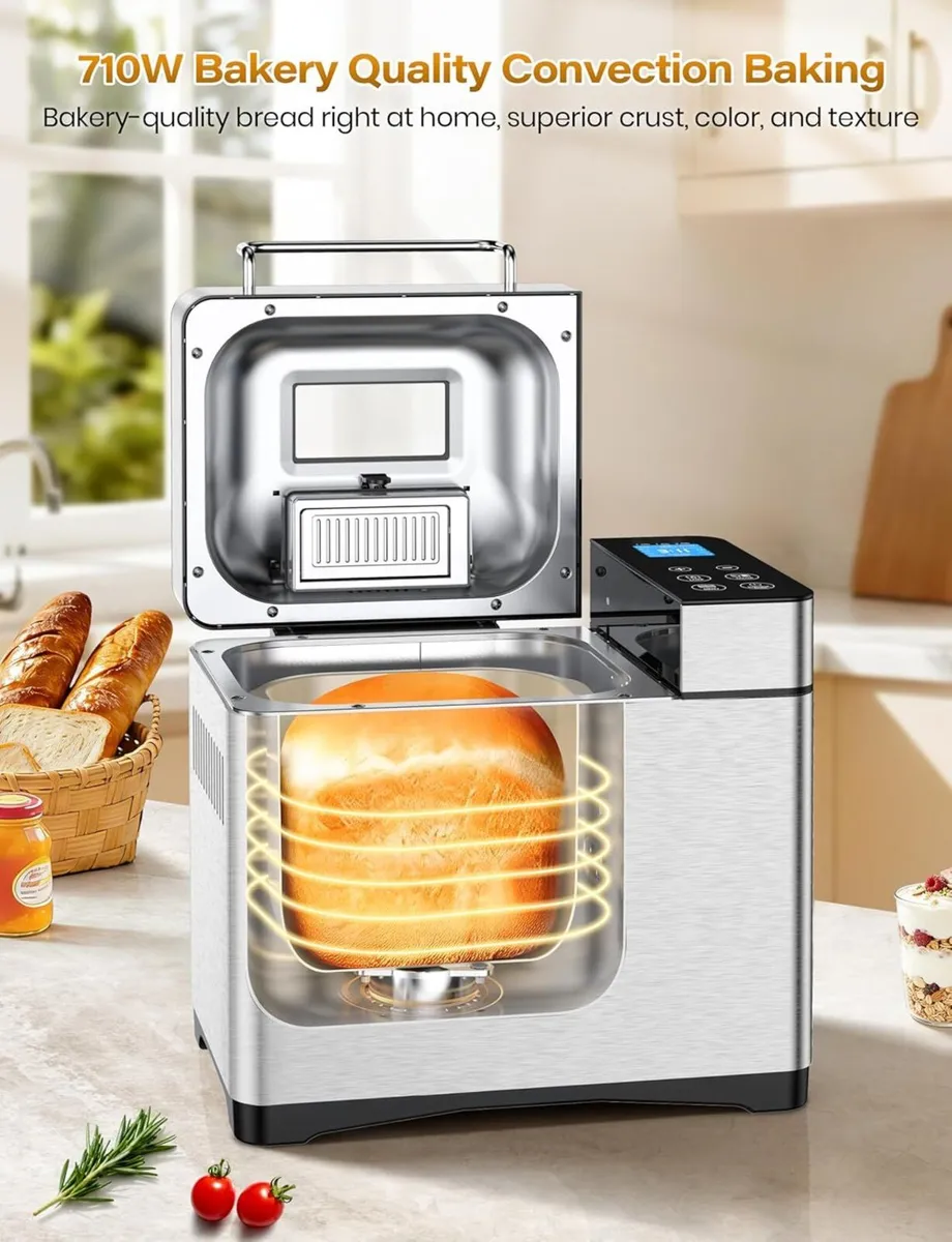 2.2LB Automatic Bread Maker Ceramic Pan 17-in-1 - Image 2
