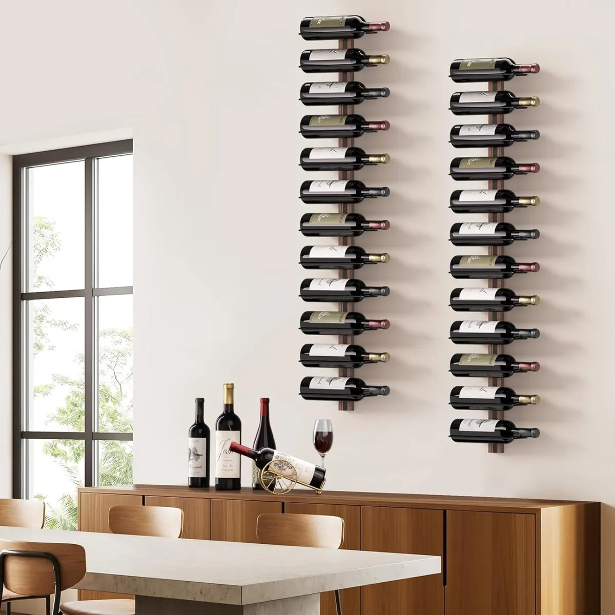 Wine Rack Wall Mounted for 24 Bottles Wood Racks - Image 4