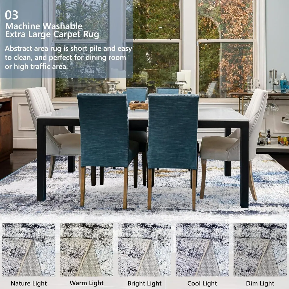 Modern Abstract Area Rug Living Room Extra Large - Image 4