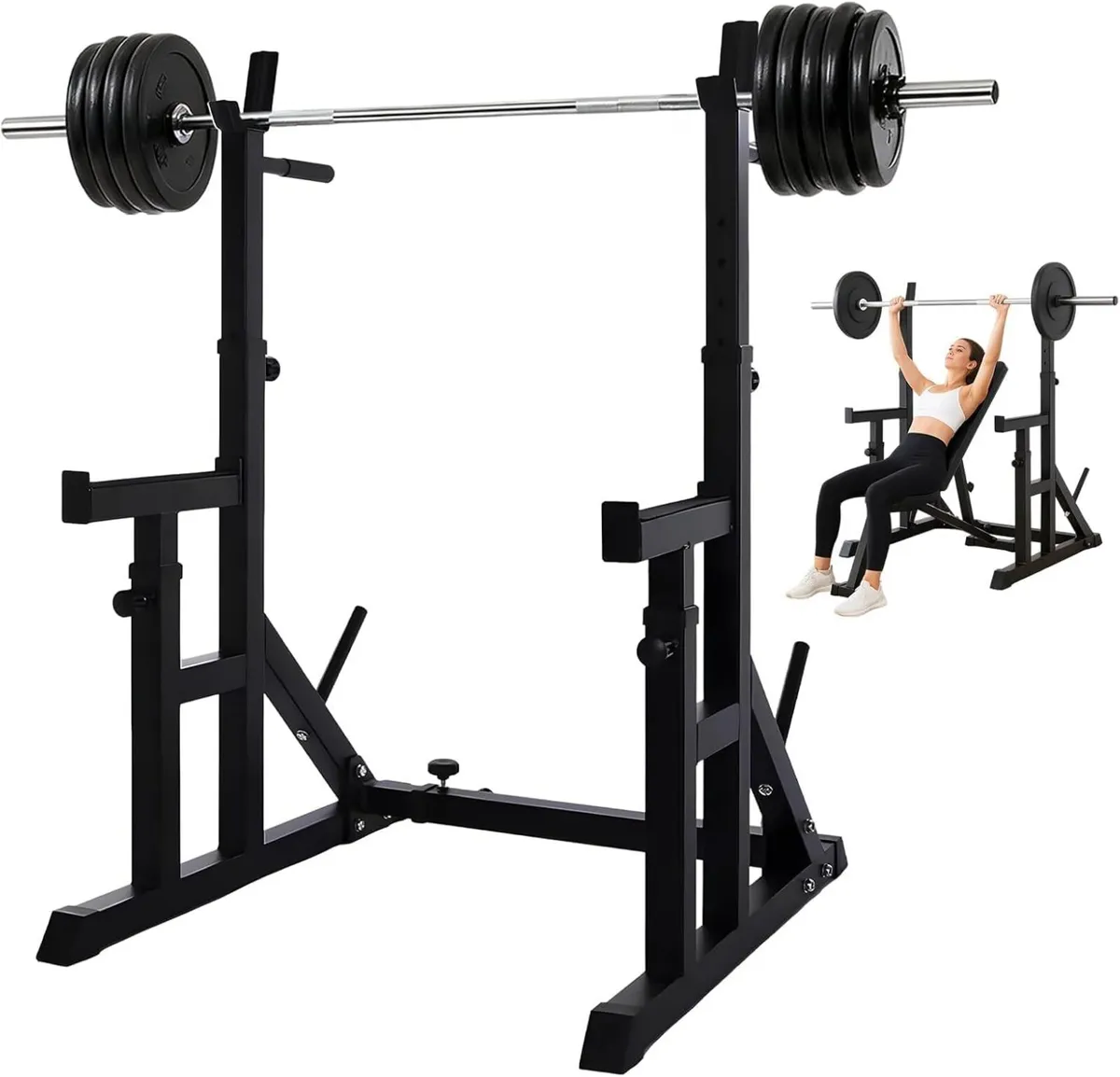 Adjustable Squat Rack Heavy Duty Strength - Image 1