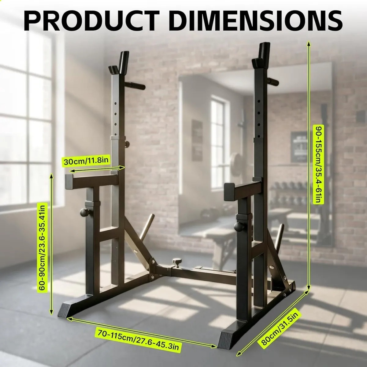 Adjustable Squat Rack Heavy Duty Strength - Image 2