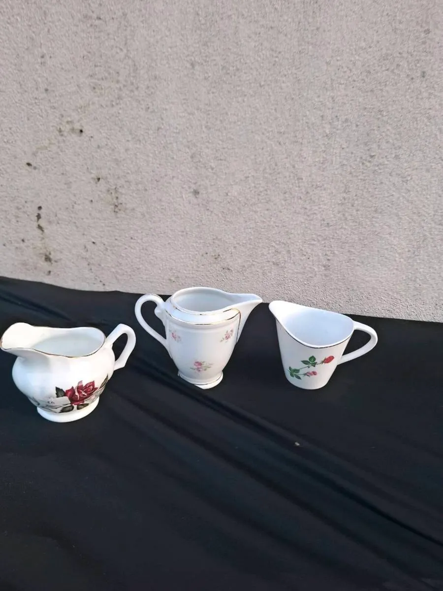 3 china floral milk jugs postage possible - Image 2