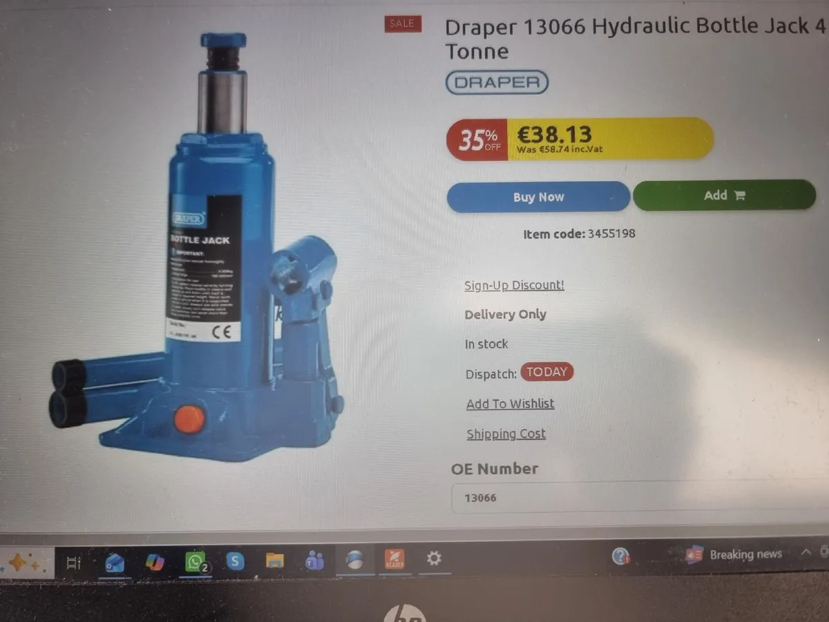 4 Tonne Bottle Jack - Image 2