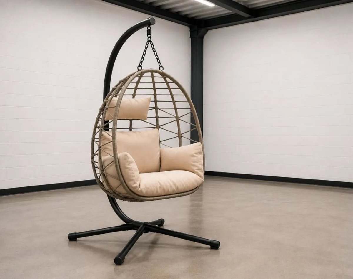 PREMIUM RATTAN HANGING EGG CHAIR - FREE DELIVERY - Image 1