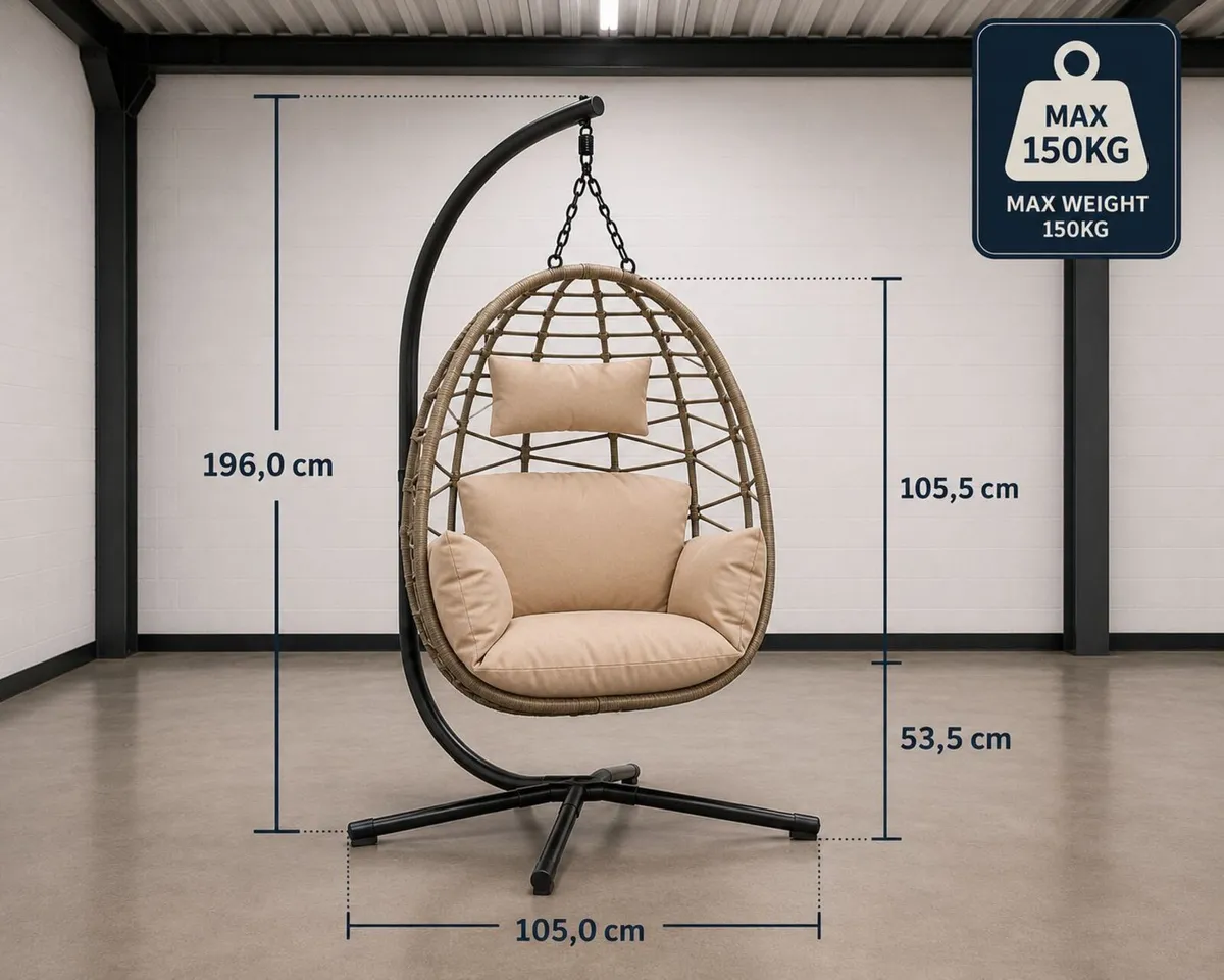 PREMIUM RATTAN HANGING EGG CHAIR - FREE DELIVERY - Image 4