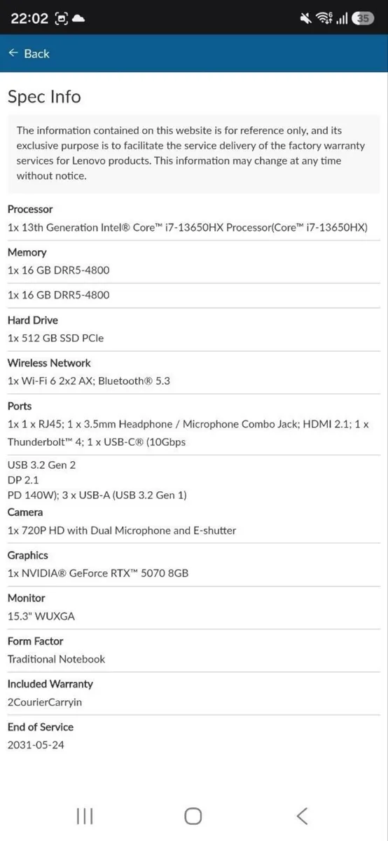 Lenovo Legion 5 RTX 5070 i7-13650HX 32GB Warranty - Image 4