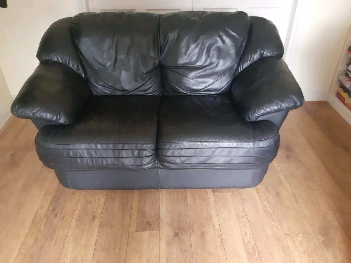2 Seater Leather Sofa - Image 2