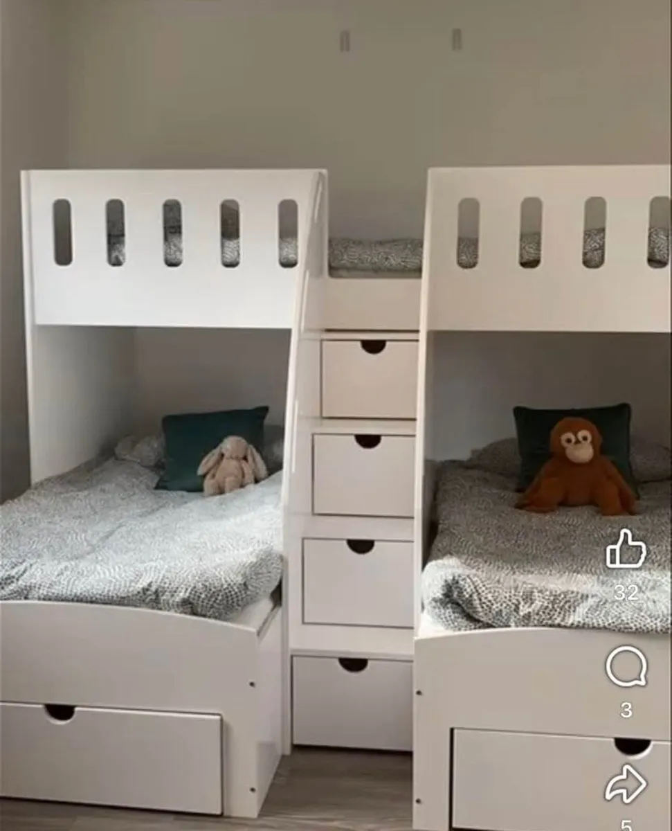 Triple sleeper bunk beds - white - Image 2