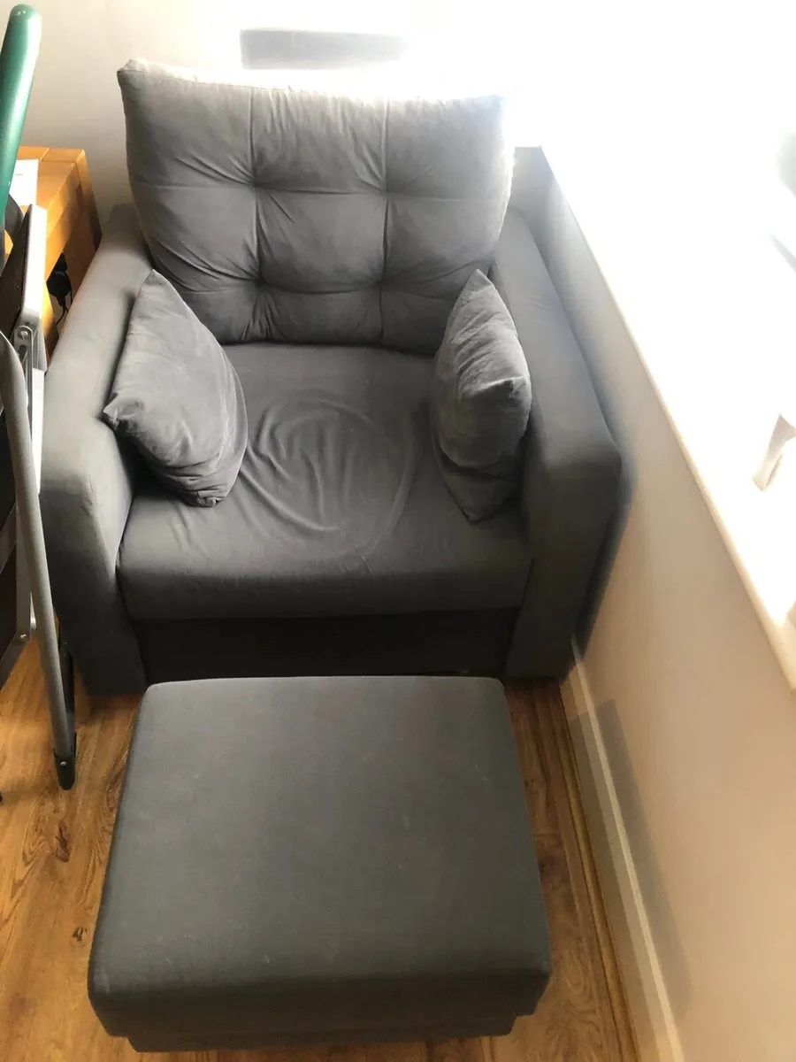 FREE  ( Armchair & Storage Footstool - Image 1