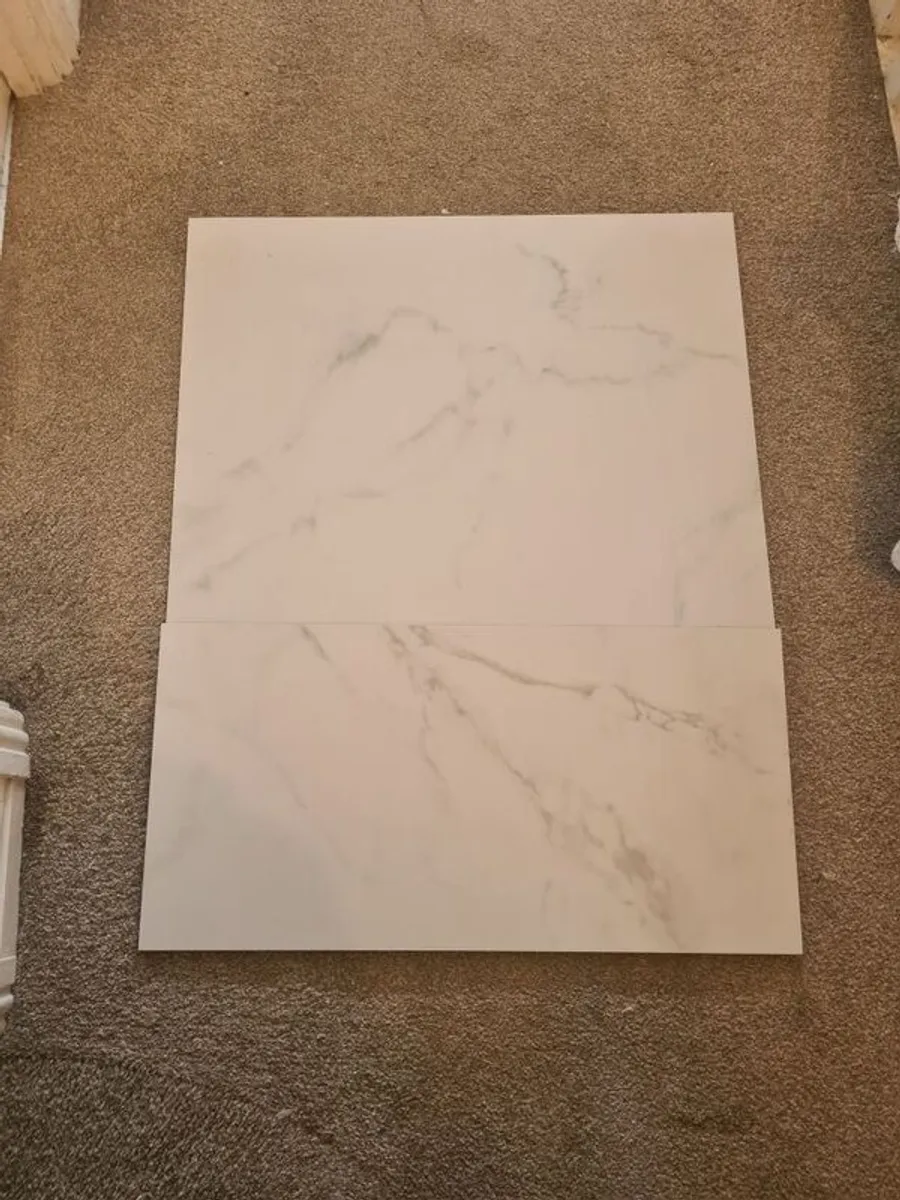 Brand New White + Grey Marble Effect Floor & Wall Tiles - Image 1