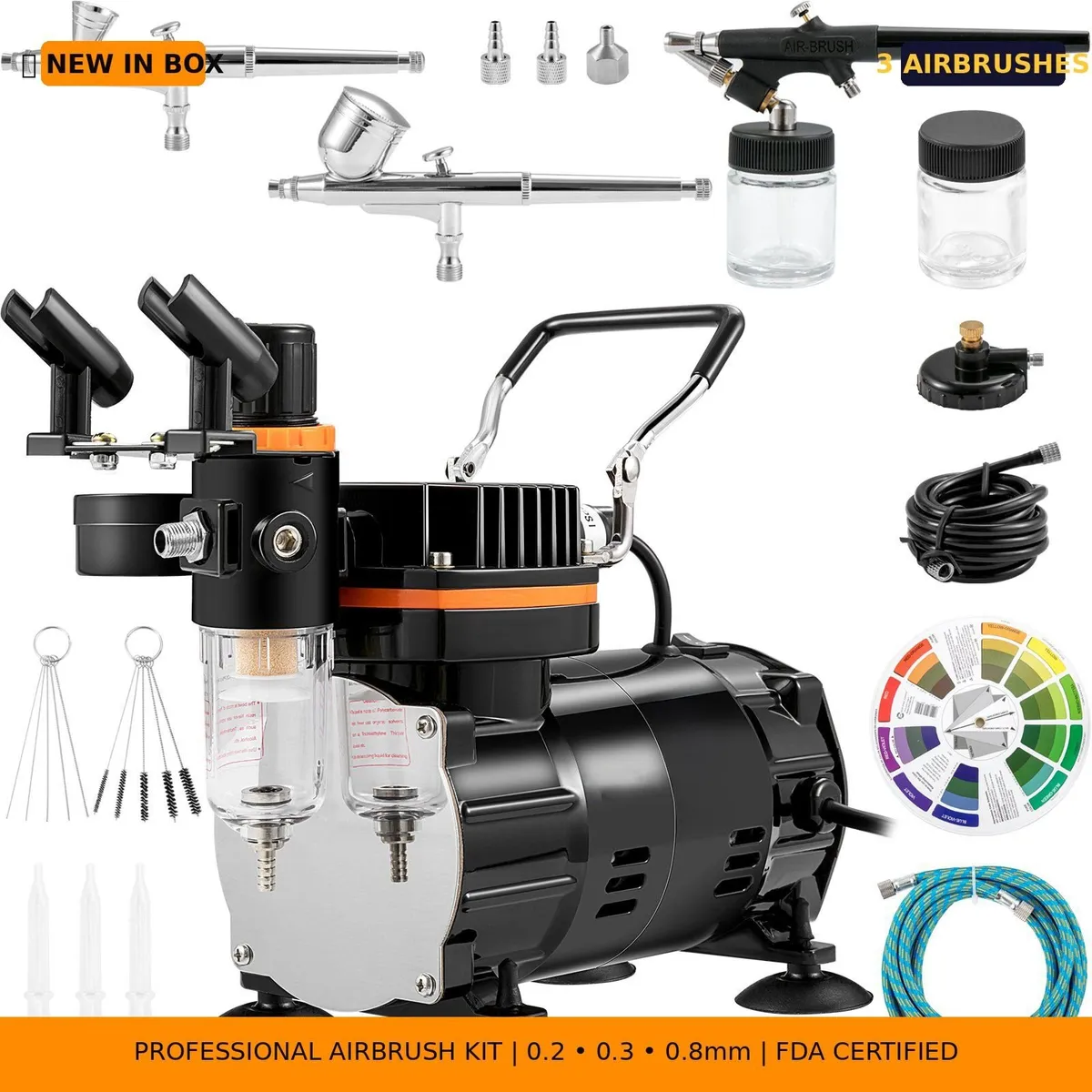 Professional Airbrush Kit & Compressor 0.2 0.3 0.8 - Image 3