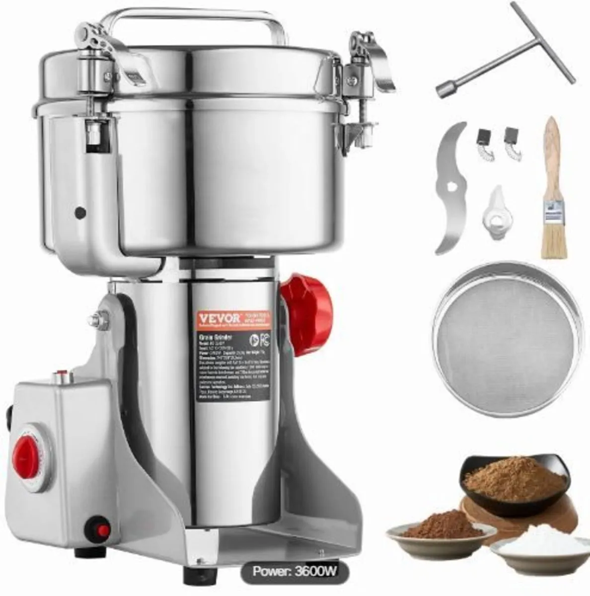 2500g Electric Grain Mill Grinder, High Speed 3400 - Image 4