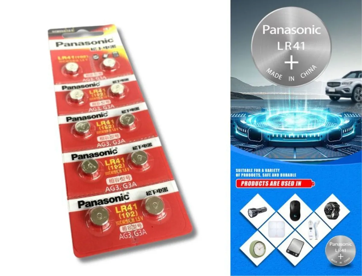 10x Panasonic Battery LR41 AG3 SR41SW LR736 384 - Image 2