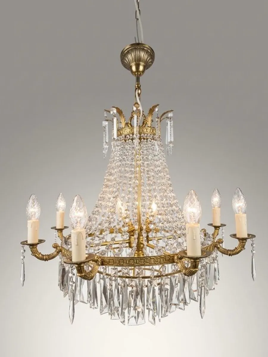 Early 20th Century Antique French Waterfall Chandelier - Image 1