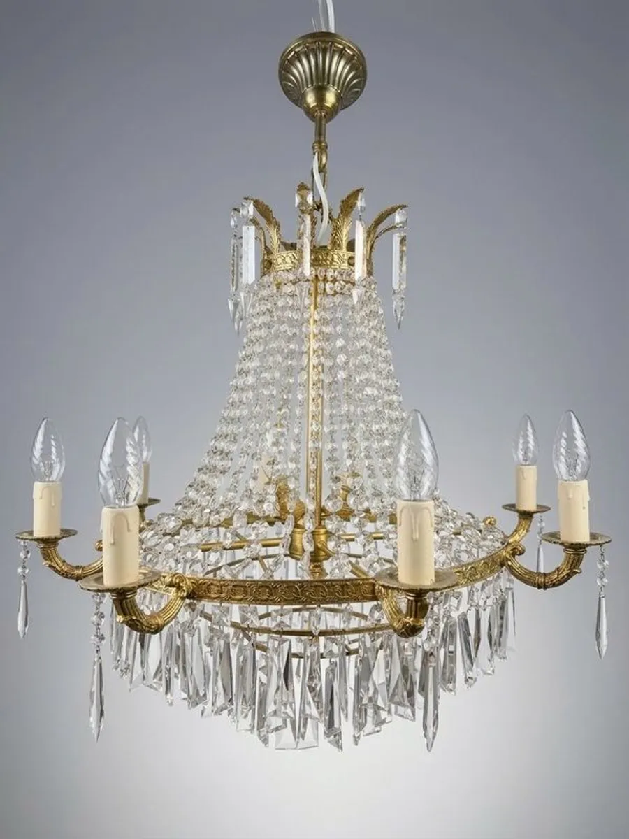 Early 20th Century Antique French Waterfall Chandelier - Image 2
