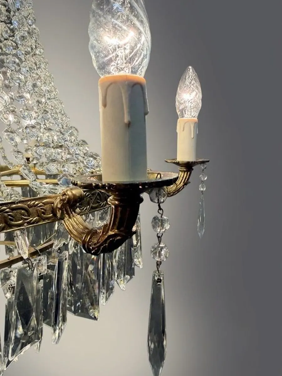 Early 20th Century Antique French Waterfall Chandelier - Image 4