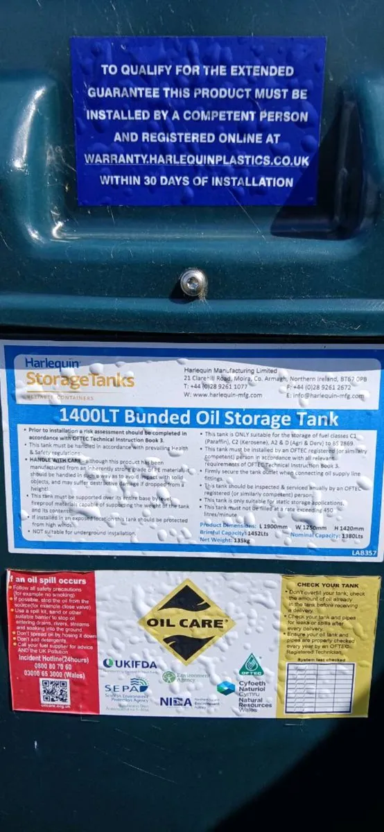 Bunded 1400 litre oil tank 2024 - Image 1