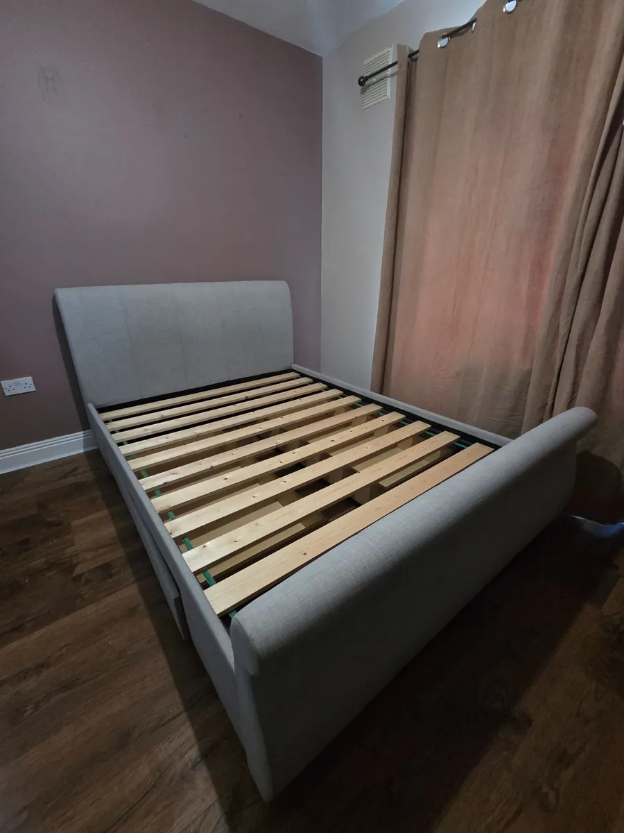 King Size, Grey Lucia Upholstered Bed Frame - Image 3