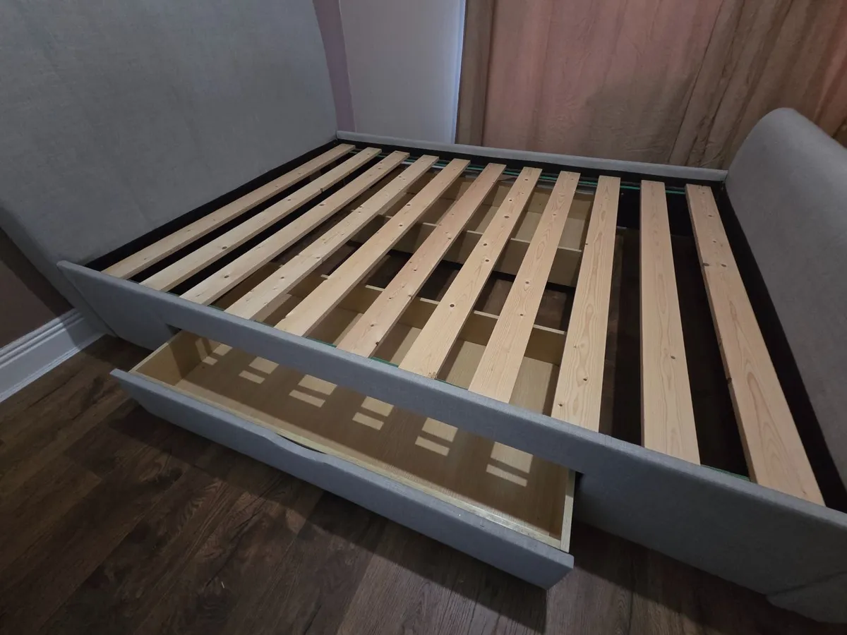 King Size, Grey Lucia Upholstered Bed Frame - Image 1
