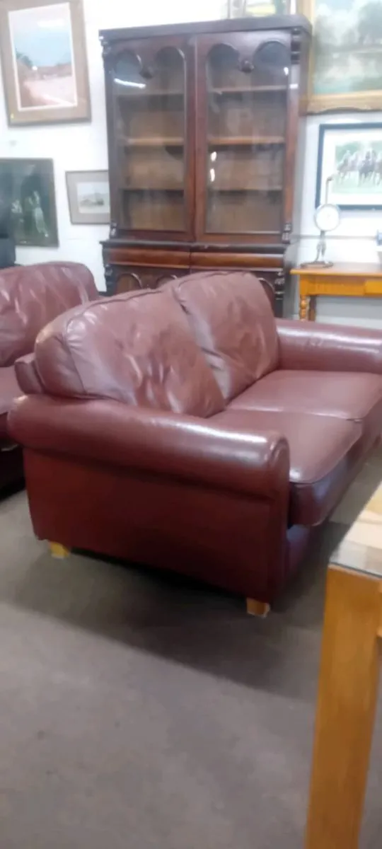 Pair Of Tan Leather Sofas