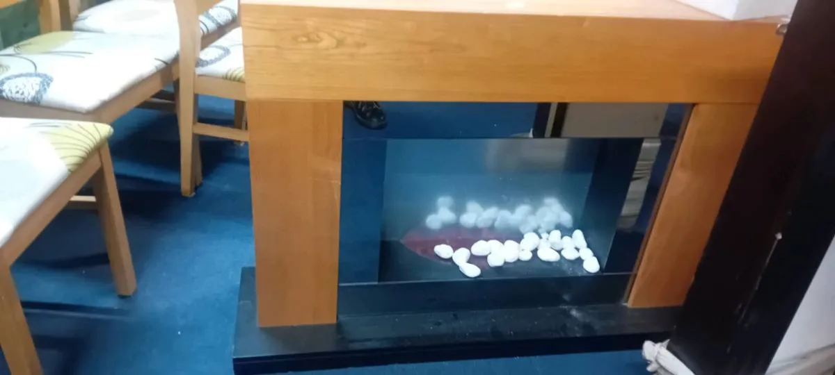 Modern Electric Fire With Surround - Image 1
