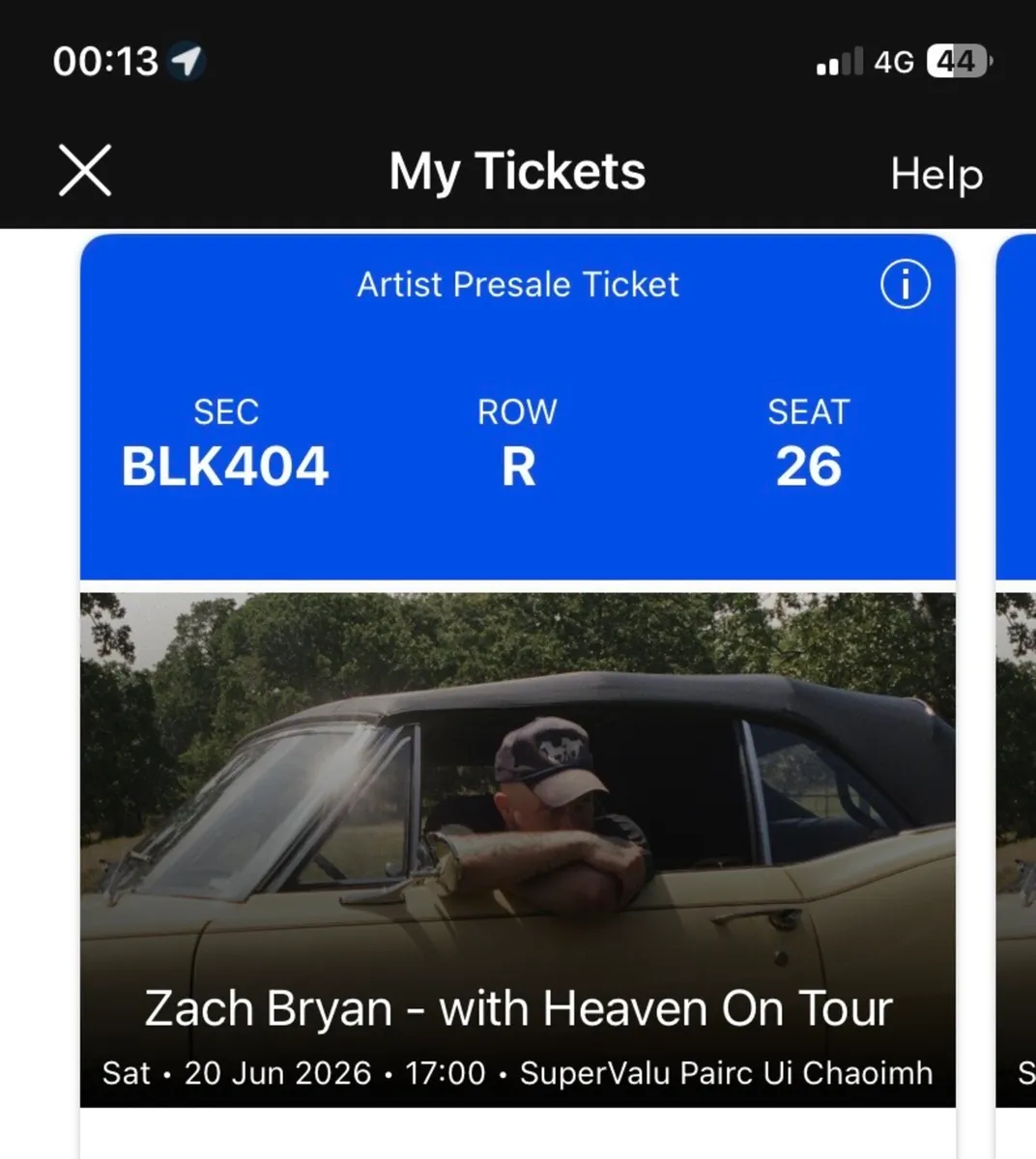 Concert tickets
