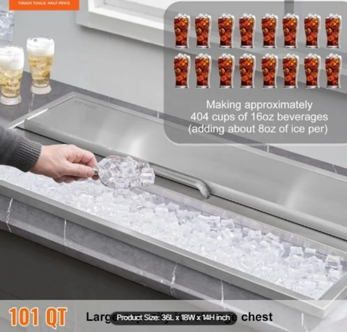 Drop in Ice Chest, 36"L x 18"W x 14"H - Image 2