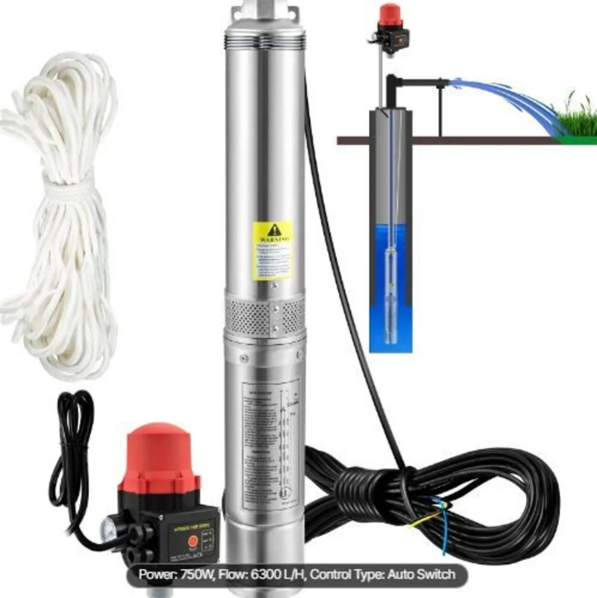 Deep Well Submersible Pump, 750W - Image 2